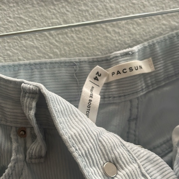 PacSun Light Blue Corduroy High Waisted Bootcut Jeans - Picture 7 of 8